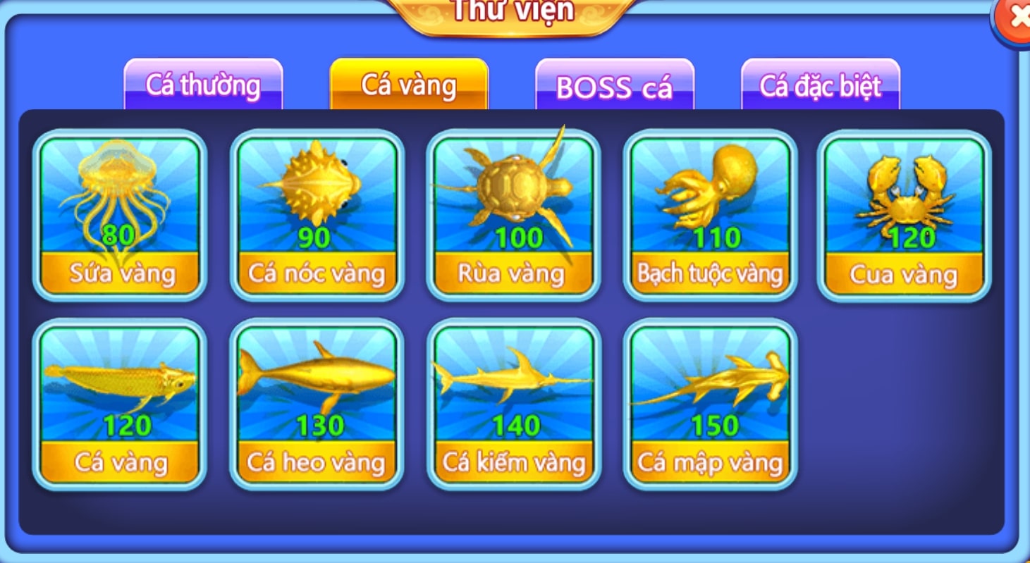 Trang cá vàng với hệ số thưởng cao